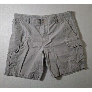 LL Bean Allagash Cargo Shorts Mens 42W Gray Cotton Outdoor Casual Hiking